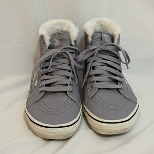 VANS Sk8-Hi Lilac High Tops with Faux Fur Lining Lace Up Women’s Size 6